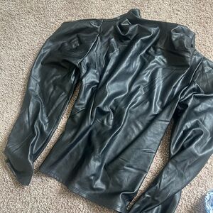 Express Black Faux Leather Top